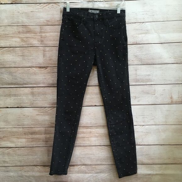 MADEWELL METALLIC DOT 10 INCH HIGH RISE SKINNY JEANS - Picture 3 of 8